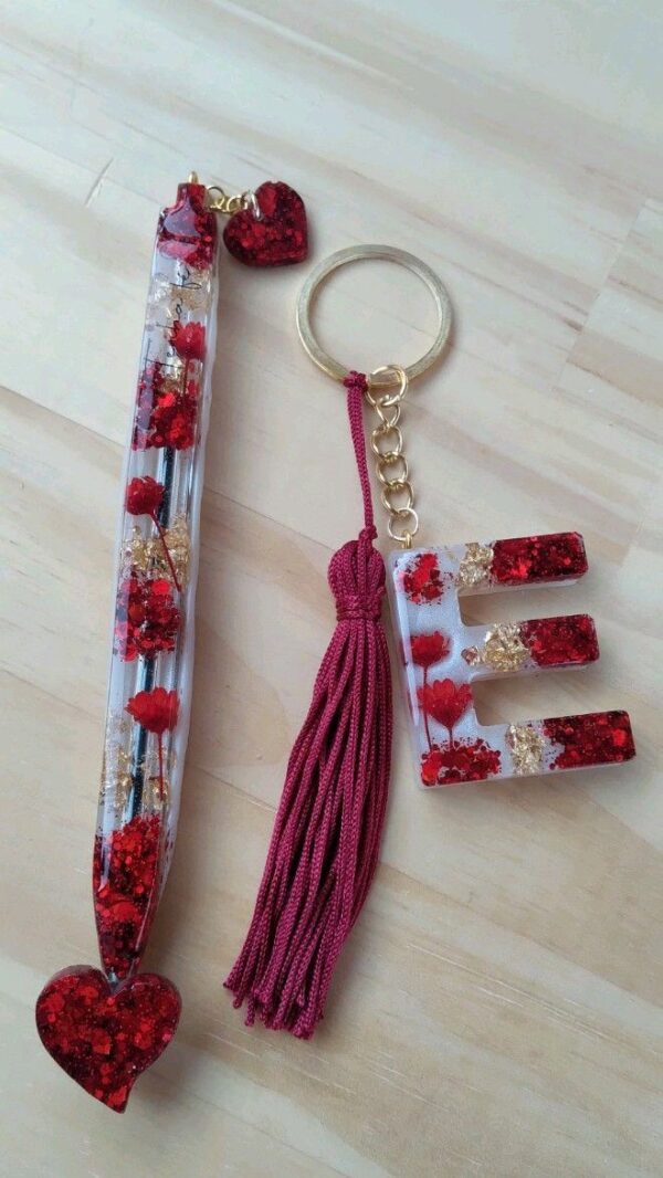 Resinarticrafts Resin Keychain & Pen Combo