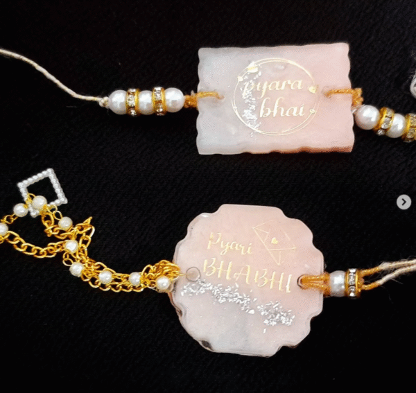 Resinarticrafts Bhaiya-Bhabhi Rakhi Pair