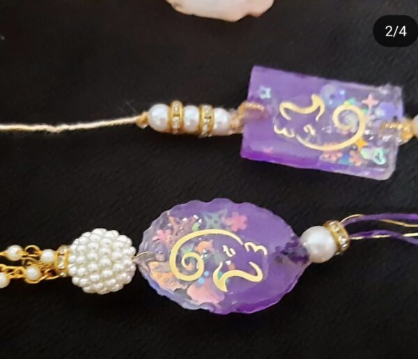 Resinarticrafts Bhaiya-Bhabhi Rakhi Pair