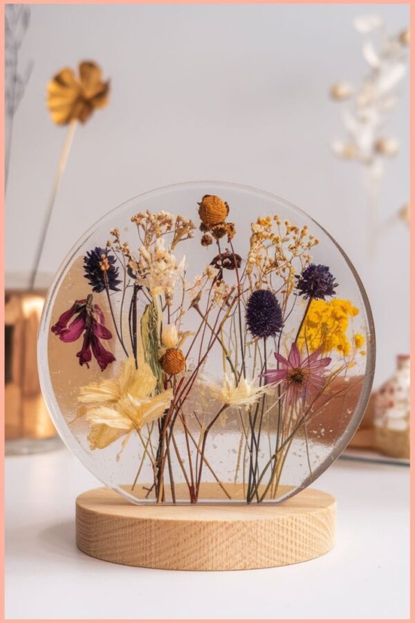 Resinarticrafts Floral Resin LED Lamp