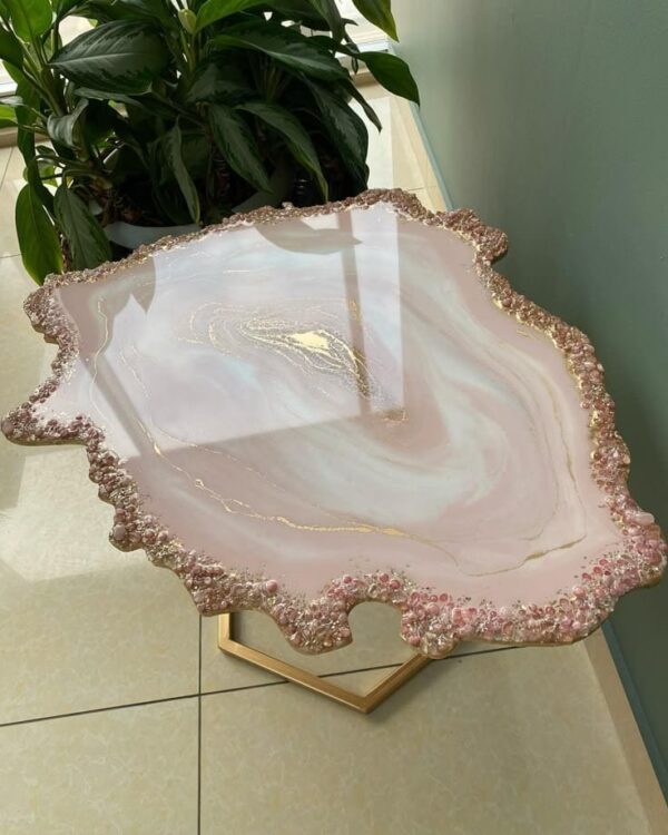 Resinarticrafts Resin Geode Corner Table
