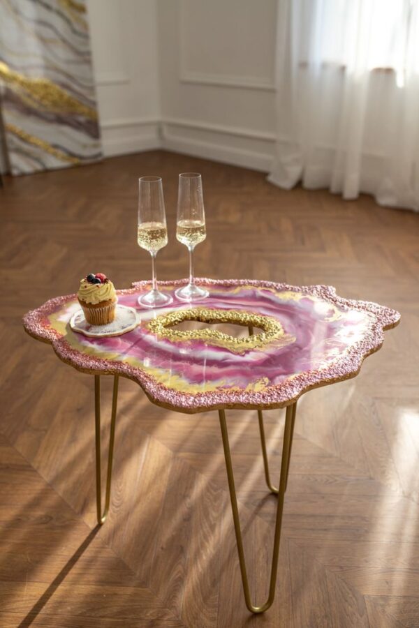 Resinarticrafts Resin Geode Corner Table