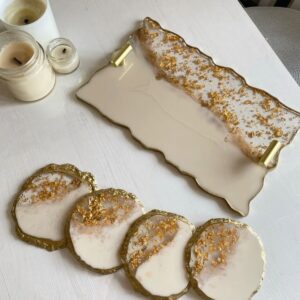 Resinarticrafts Resin Tray with Coasters
