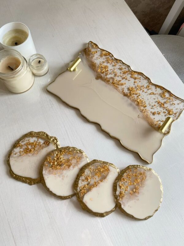 Resinarticrafts Resin Tray with Coasters