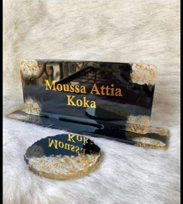 Resinarticrafts Personalized Resin Name Plate & Coaster