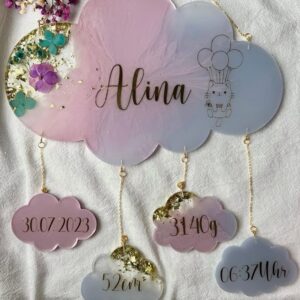 Resinarticrafts Customized Resin Baby Birth Cloud