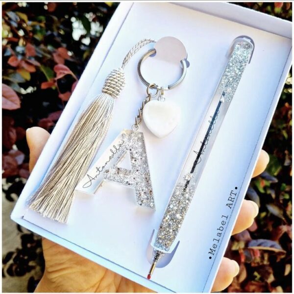 Resinarticrafts Resin Keychain & Pen Combo